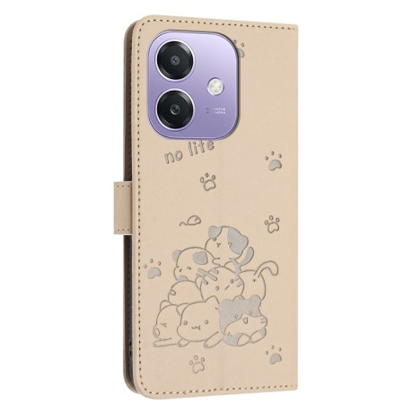 Чохол-книжка Diamond Embossed Skin Feel для OPPO A3/A3x/A40m - бежевий