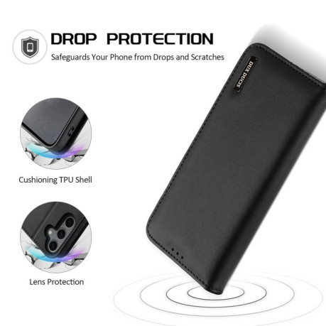 Шкіряний чохол-книжка DUX DUCIS Hivo Series для Samsung Galaxy S25 5G - чорний