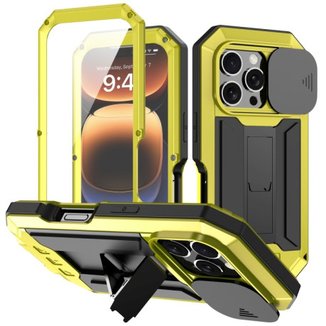 Противоударный чехол R-JUST Sliding для iPhone 16 Pro Max - желтый