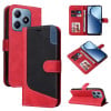 Чохол протиударний Three Color Splicing Leather на Realme C61/C63/Note 60/Note 60x- червоний