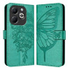Чехол-книжка Embossed Butterfly для Infinix Smart 8 Plus / Smart 8 Pro - зеленый