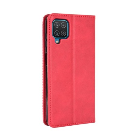 Чехол-книжка Magnetic Buckle Retro на Samsung Galaxy M32/A22 4G - красный