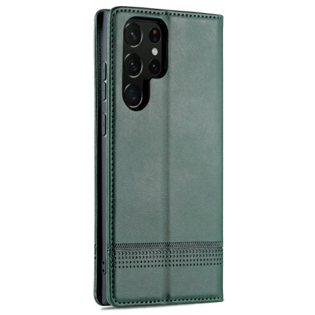Чехол-книжка AZNS Magnetic Calf на Samsung Galaxy S22 Ultra 5G - зеленый