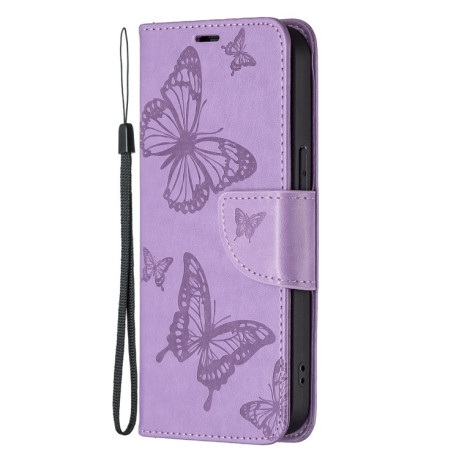 Чохол-книжка Butterflies Pattern на iPhone 13 Pro - фіолетовий
