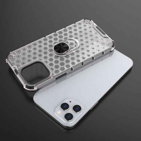 Протиударний чохол Honeycomb Ring Holder на iPhone 12 Mini - червоний