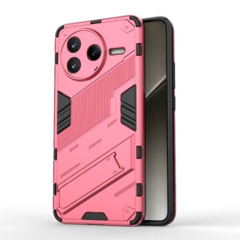 Протиударний чохол Punk Armor з підставкою для Xiaomi Redmi K80 / Poco F7 Pro — світло-червоний