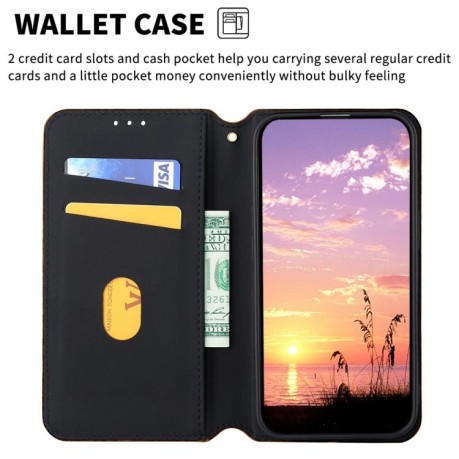 Чохол-книжка Cubic Grid Flip Leather для OPPO Reno13 5G - коричневий