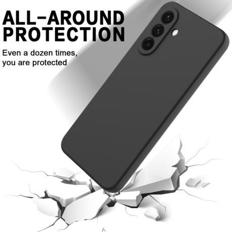 Силиконовый чехол Solid Color Liquid Silicone для Samsung Galaxy A57 5G — чёрный