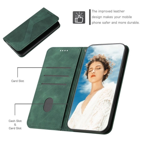Чехол-книжка Skin Feel S-type для Samsung Galaxy A03/A04E - зеленый
