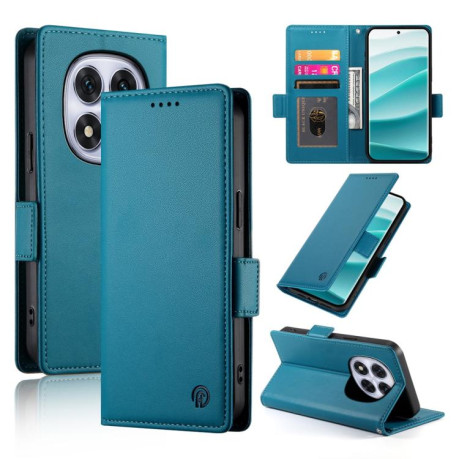 Чехол-книжка Side Buckle Magnetic Frosted Leather для Xiaomi Redmi Note 14 Pro 4G - синий