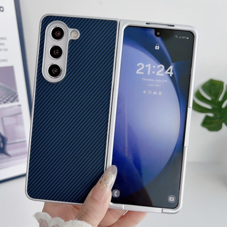Чехол Kevlar Carbon Fiber Ultra-thin на Samsung Galaxy Fold 7 - синий