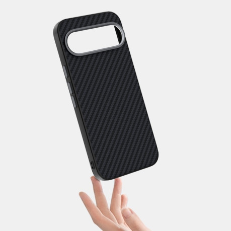 Ультратонкий чохол ABEEL C Carbon Fiber Series 6D Micro Relief MagSafe на Pixel 9a - чорно-сірий