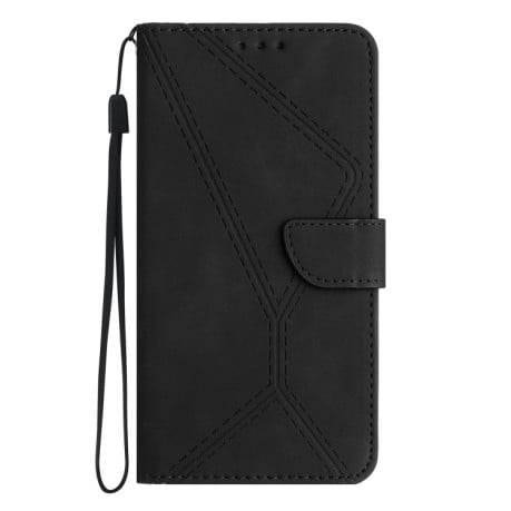 Чохол-книжка Stitching Embossed Leather для Realme C65 4G - чорний