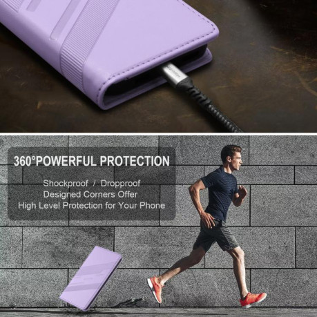 Чехол-книжка Embossed Multi-functional Wallet Retro Leather на Infinix Hot 50 Pro 4G - фиолетовый