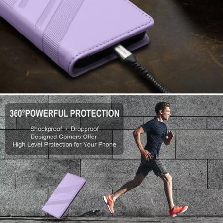 Чохол-книжка з фактурою Multi-functional Wallet Retro на Infinix Smart 10 Plus 4G - фіолетовий