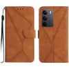 Чехол-книжка Stitching Embossed Leather на Realme C75 4G - коричневый
