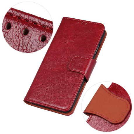 Чехол-книжка Mirren Crazy Horse для Xiaomi Redmi Note 14 4G 164.84mm - красный