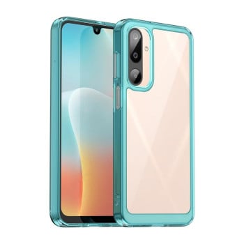 Противоударный чехол  Colorful Acrylic Series с цветной силиконовой боковиной на Samsung Galaxy M16 5G - синий