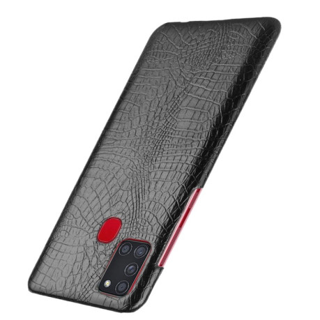 Ударопрочный чехол Crocodile Texture на Samsung Galaxy A21s - черный