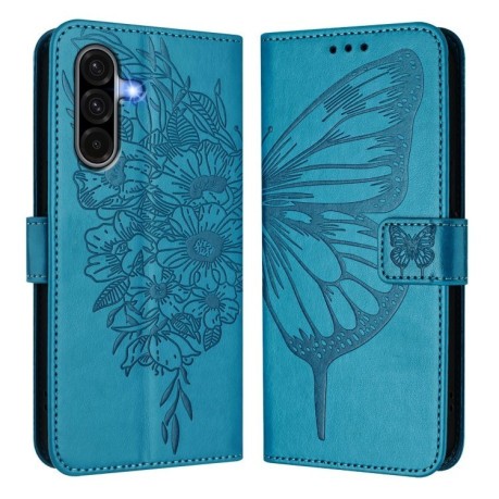 Чохол-книжка Embossed Butterfly  для Samsung Galaxy A56 5G - синій