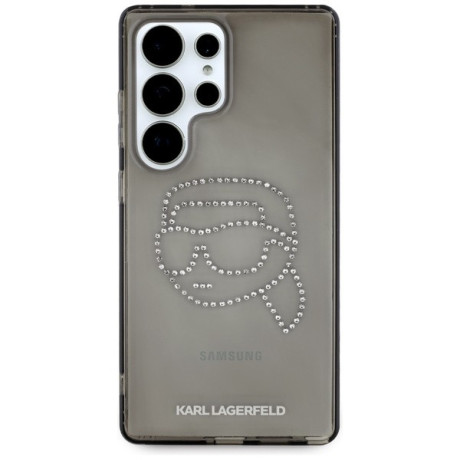 Оригинальный чехол Karl Lagerfeld Rhinestones Karl Head Logo для Samsung Galaxy S25 Ultra - black