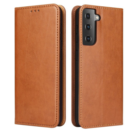 Шкіряний чохол-книжка Fierre Shann Genuine leather Samsung Galaxy S21 - коричневий