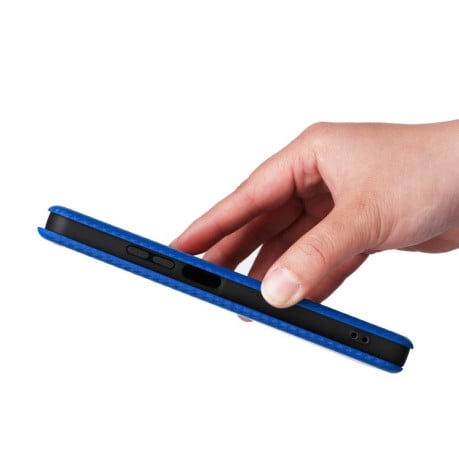 Чехол-книжка Carbon Fiber Texture на Realme C75 4G Global - синий