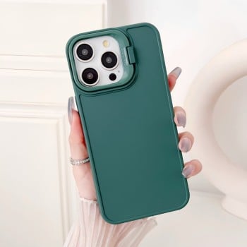 Противоударный чехол Lens Frame Holder Shockproof для iPhone 16 Pro Max - зеленый
