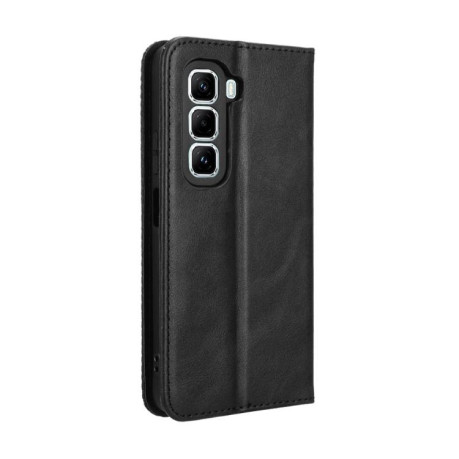 Чохол-книжка Magnetic Buckle Retro Crazy Horse Texture на Infinix Hot 50 Pro+ 4G - чорний