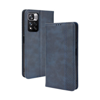 Чохол-книжка Magnetic Buckle Retro Crazy Horse Texture на Xiaomi Redmi Note 11 Pro 5G (China)/11 Pro+ - синій