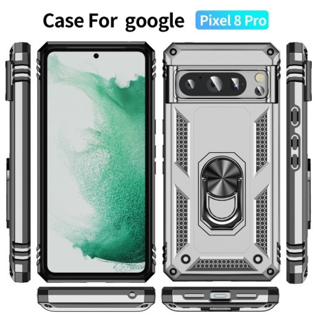 Протиударний чохол HMC 360 Degree Rotating Holder для Google Pixel 8 Pro - сріблястий