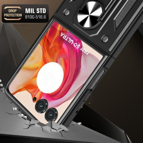Протиударний чохол Armor Ring Holder TPU Hybrid PC для Motorola Razr 50 Ultra 5G - золото