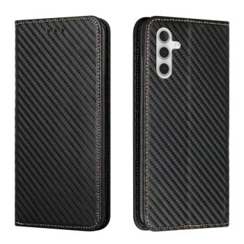 Чохол-книжка Carbon Fiber Texture Magnetic Flip Leather Samsung Galaxy S25+ 5G - чорний