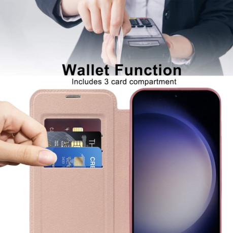Чохол-книжка Shield MagSafe RFID Anti-theft Leather  для Samsung Galaxy S25+ 5G - рожевий