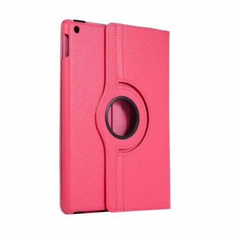Чехол Litchi Texture 360 Degrees на iPad 9/8/7 10.2 (2019/2020/2021) - Розово-красный