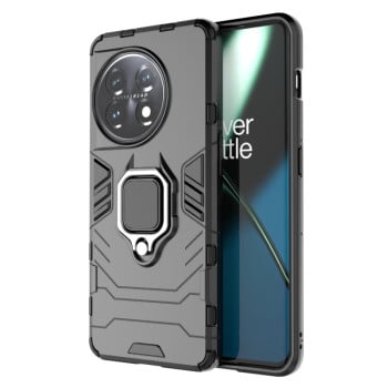 Противоударный чехол Magnetic Ring с подставкой на OnePlus 11 5G - черный