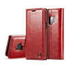 Кожаный чехол- книжка CaseMe-003 со встроенным магнитом на Samsung Galaxy S9/G960 Business Style Crazy Horse Texture -красный