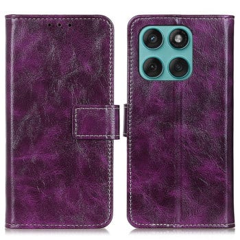 Чехол-книжка Magnetic Retro Crazy Horse Texture на Motorola Edge 60 Fusion/60 - фиолетовый