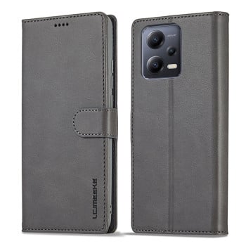 Чохол-книжка LC.IMEEKE Calf Texture на Xiaomi Redmi Note 12 5G/Poco X5 - сірий