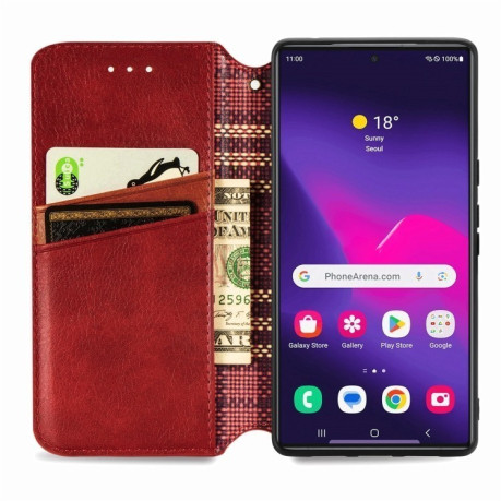Чохол-книжка Cubic Grid для Samsung Galaxy S25 Ultra 5G - червоний