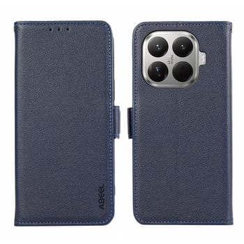 Шкіряний чохол-книжка ABEEL Genuine Leather RFID на Xiaomi 17T Pro 5G — синій