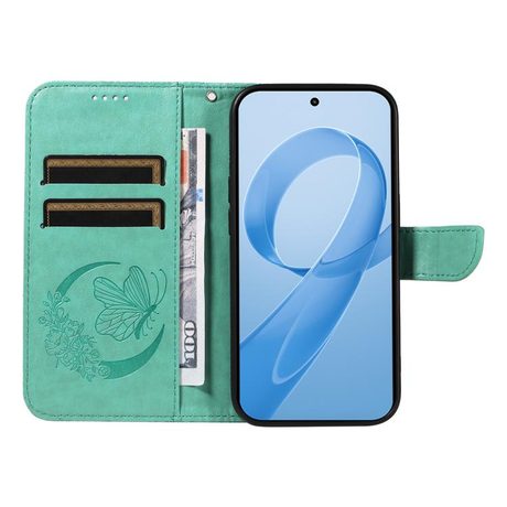 Чохол-книжка Swallowtail Butterfly Embossed Leather для Xiaomi Redmi K90/Poco F8 Pro — зелений