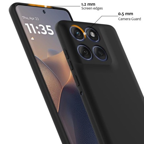 Силиконовый чехол Shockproof Silicone Magsafe для Motorola Edge 60 / 60s / 60 Fusion - черный