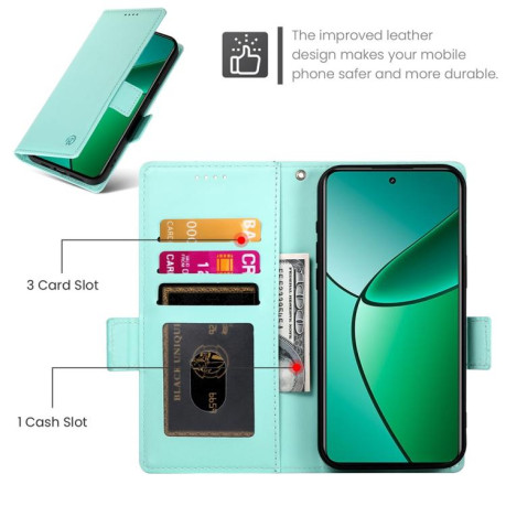 Чохол-книжка Side Buckle Magnetic Frosted Leather для Realme 14 Pro+ - зелений