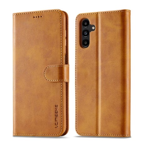 Чехол книжка LCIMEEKE Calf Texture на Samsung Galaxy S24 FE 5G - коричневый