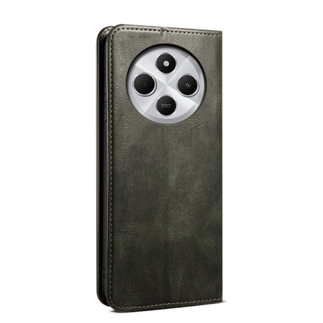 Чехол-книжка Simple Wax Crazy Horse для Xiaomi Redmi 14C 4G/Poco C75/Redmi A4 5G - зеленый
