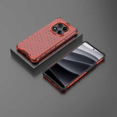 Противоударный чехол Honeycomb на Xiaomi Redmi Note 14 Pro 4G - красный