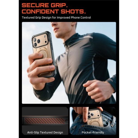 Оригинальный чехол Supcase UB Grip Pro Mag с MagSafe на iPhone 17 Pro - Gold