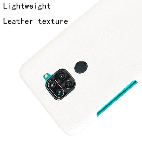 Ударопрочный чехол Crocodile Texture на Xiaomi Redmi Note 9 / Redmi 10X - белый