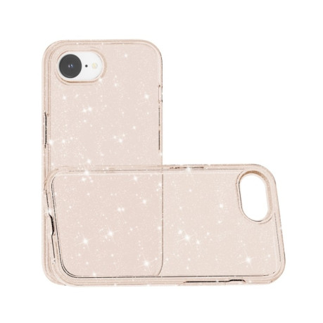 Противоударный чехол Terminator Style Glitter для iPhone 16e - золотой